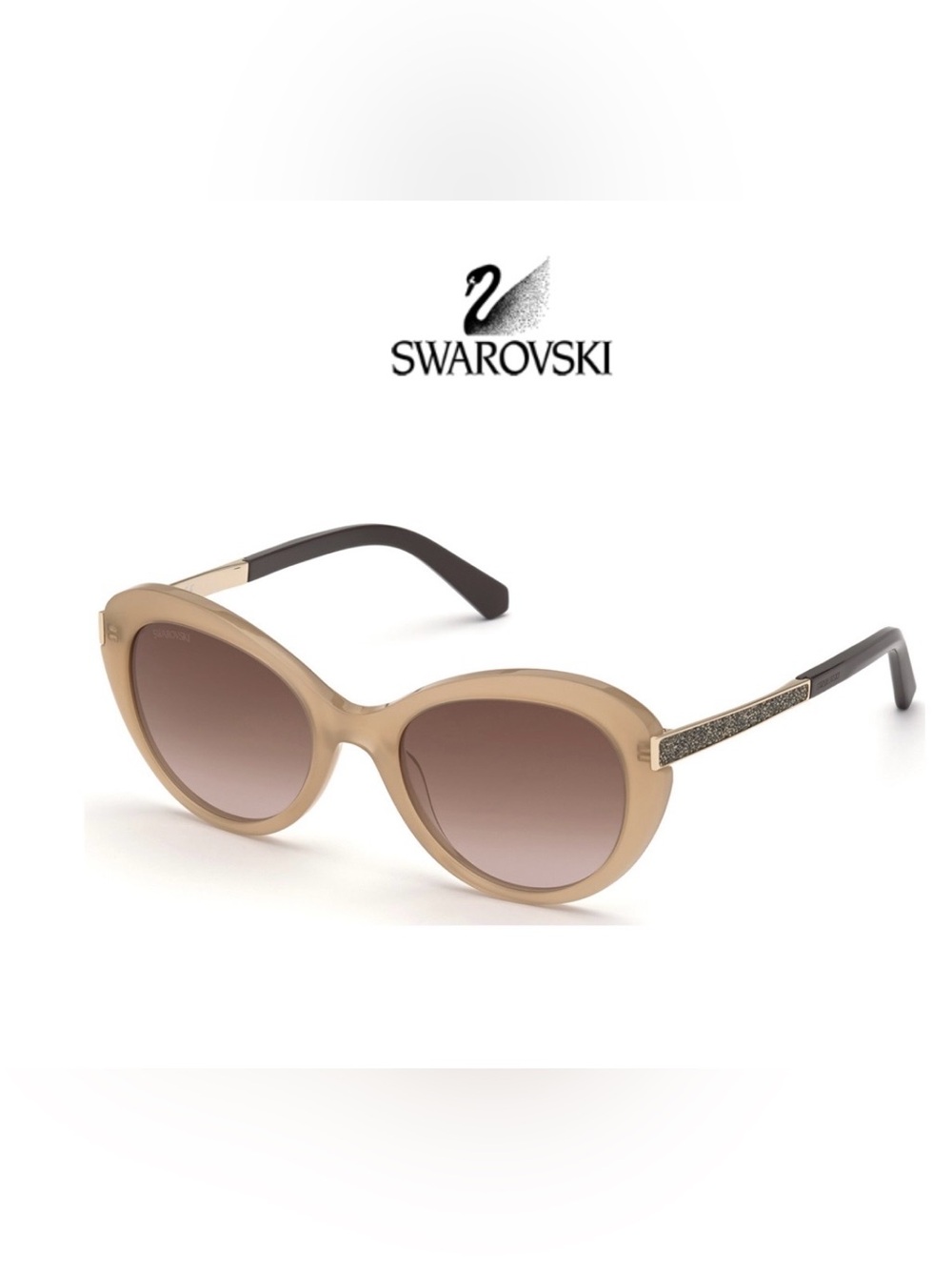 Swarovski SK 0327  Beige Sunglasses with Brown Gradient Lenses